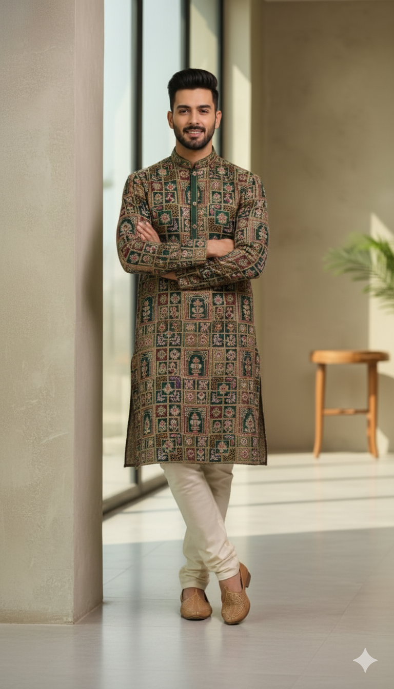 Abstract Design (Dark) Men's Kurta (2)