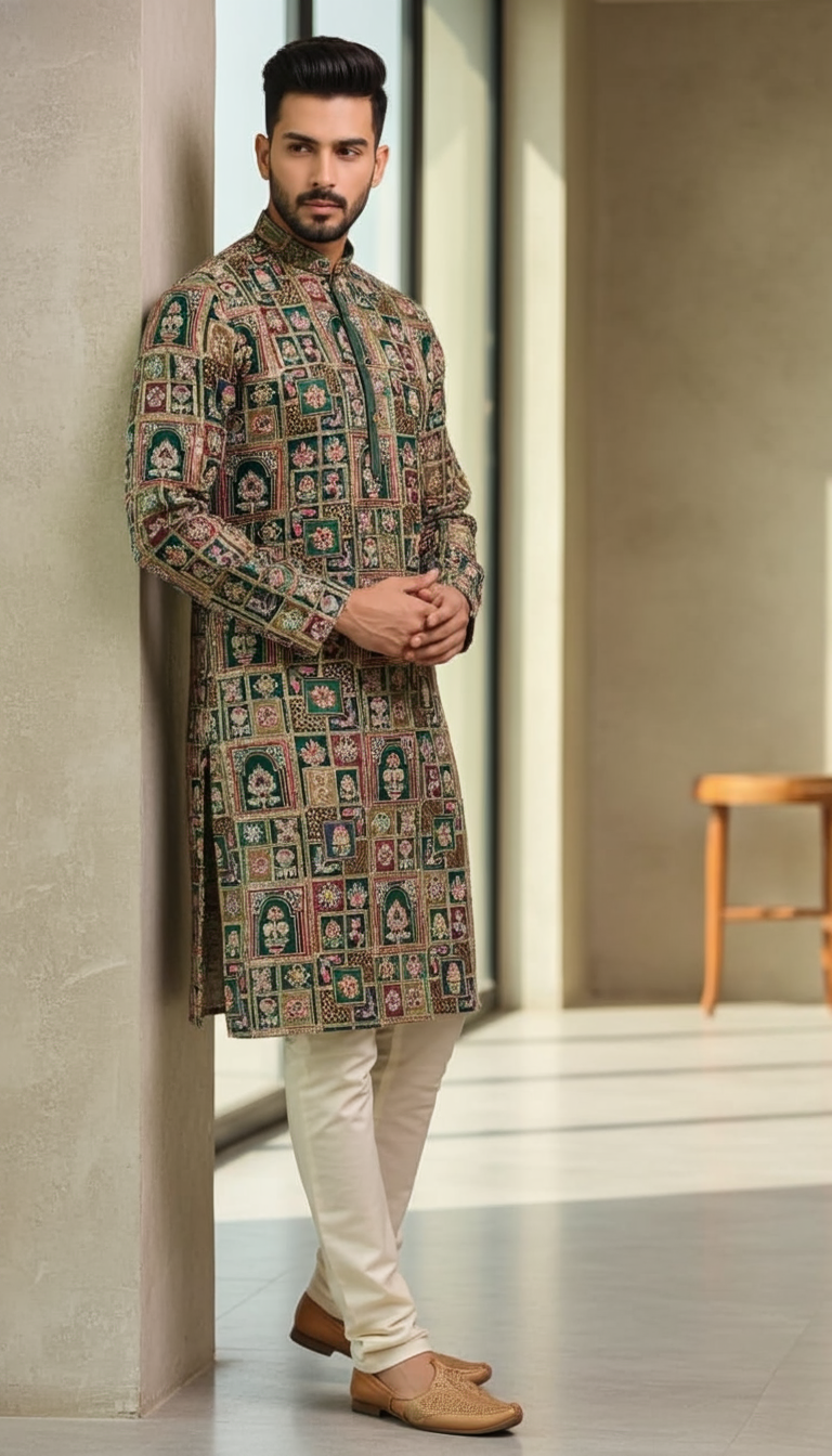 Abstract Design (Dark) Men's Kurta (2)